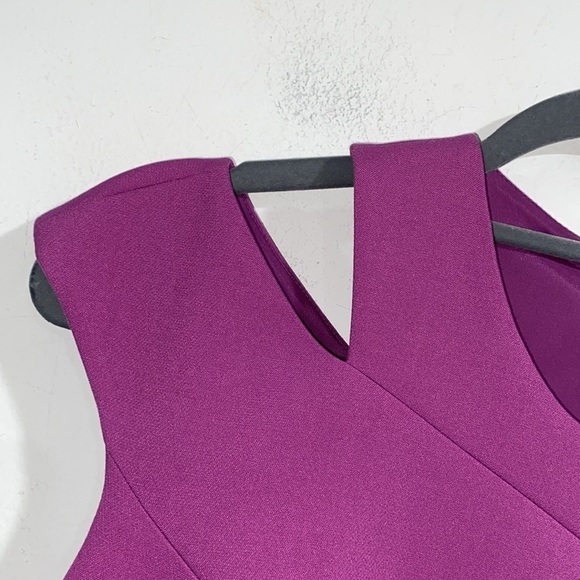 Boss Hugo Dress purple size 8 petite cap sleeve Danouk lined - Picture 3 of 12